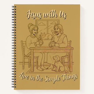 Cuaderno Gold Spiral Notebook, Jesus with Us Prayer Journal