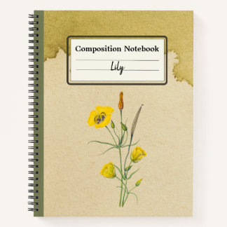 Cuaderno Golden Bowl Mariposa Flor Comp Personalizado