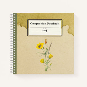 Cuaderno Golden Bowl Mariposa Flor Comp Personalizado