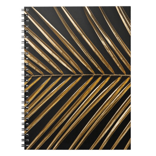Cuaderno Golden Date Palm Leaf: Minimalista negro (Frente)