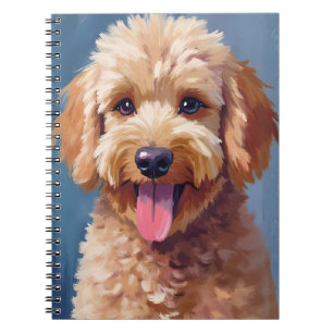 Cuaderno Golden Doodle   Pintura de Acuarela de Perro Masco
