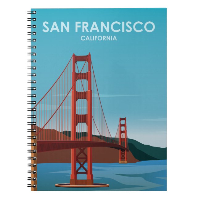 Cuaderno Golden Gate Bridge San Francisco Vintage Travel (Frente)
