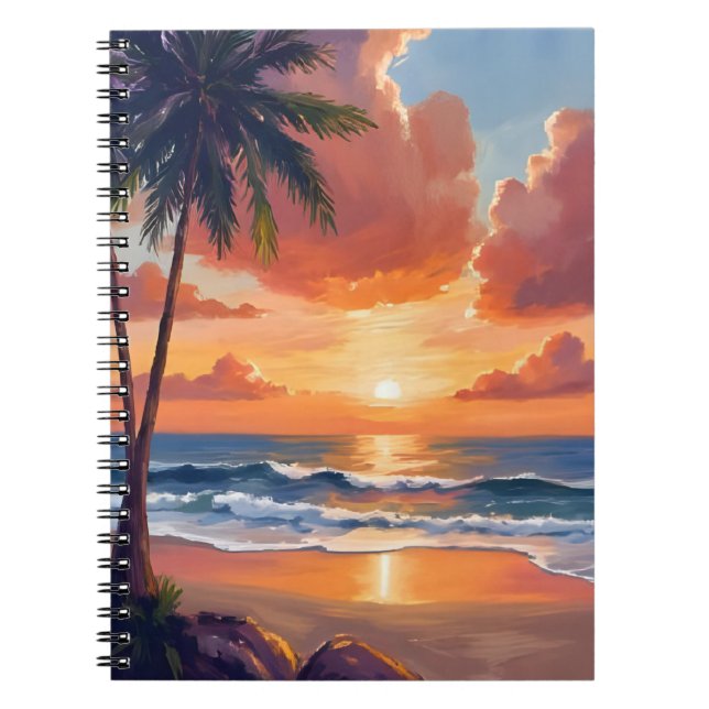 Cuaderno Golden Hour Cove | Tropical Ocean Watercolor (Frente)