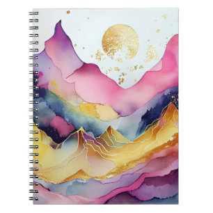 Cuaderno Golden Moon Watercolor Mountain