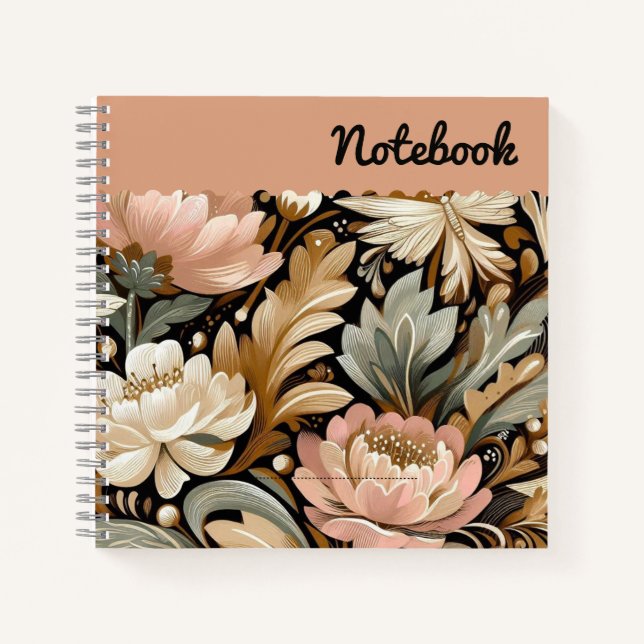 Cuaderno Golden Peonies & Bells - Grunge Folk Art Journal (Anverso)