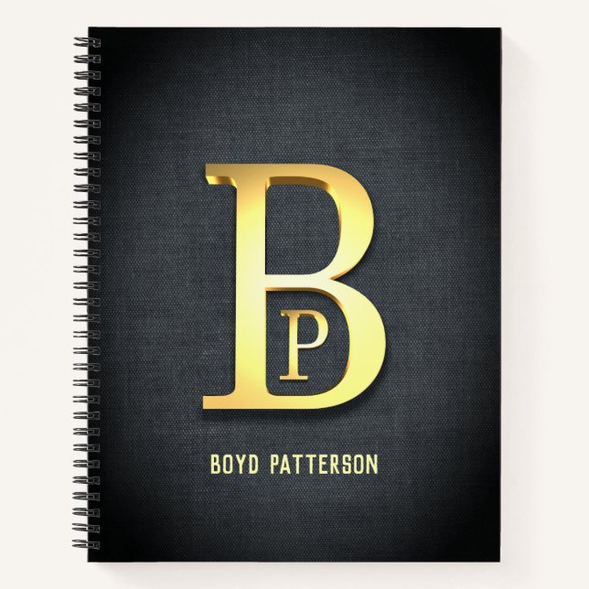 Cuaderno Golden Personalized Initials (Anverso)