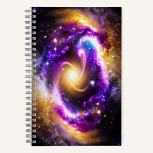 Cuaderno Golden Purple Blue Cosmos Sky Night Stars Galactic