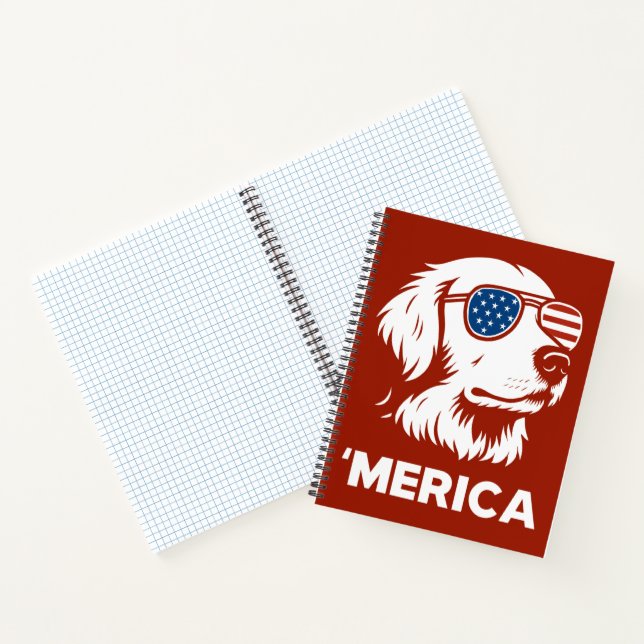 Cuaderno Golden Retriever 4 De Julio Merica (Interior)