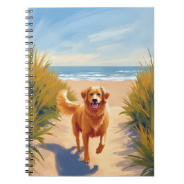 Cuaderno Golden Retriever Beach Path | Ocean Dog Pet