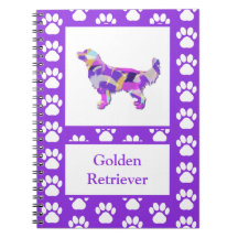 Golden Retriever Dog Silhouette Paw Purple PY&B
