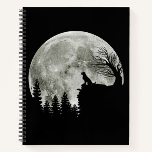 Cuaderno Golden Retriever En Mountain Spooky Halloween Moon