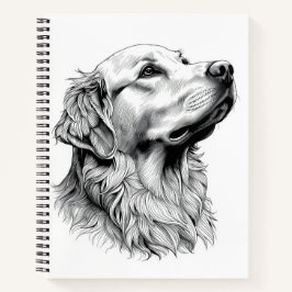 Cuaderno Golden Retriever Engraving Style Hardcover Journal