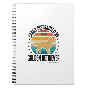 Cuaderno Golden Retriever Fácilmente Distraído Perro Vintag