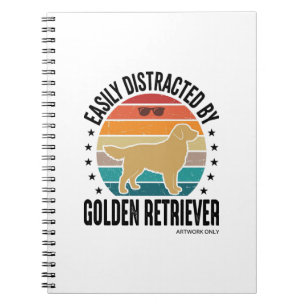 Cuaderno Golden Retriever Fácilmente Distraído Perro Vintag