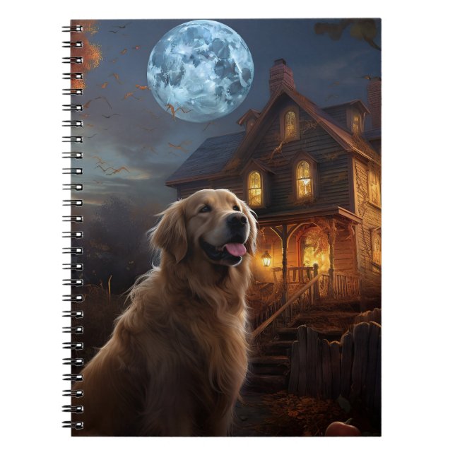 Cuaderno Golden Retriever Halloween Aterrador (Frente)
