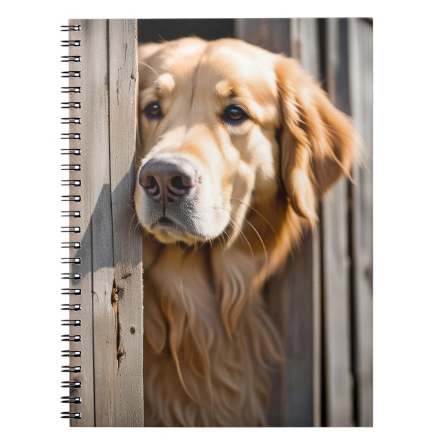 Cuaderno Golden Retriever In Barn Door (Frente)