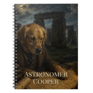 Cuaderno  Golden Retriever in Stonehenge  Oil Painting