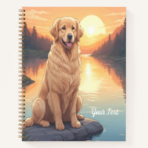 Cuaderno Golden Retriever junto al lago