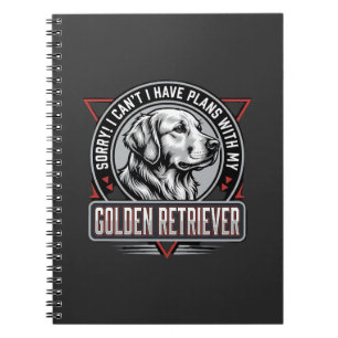 Cuaderno Golden Retriever Planea Diseño de Insignia de Perr