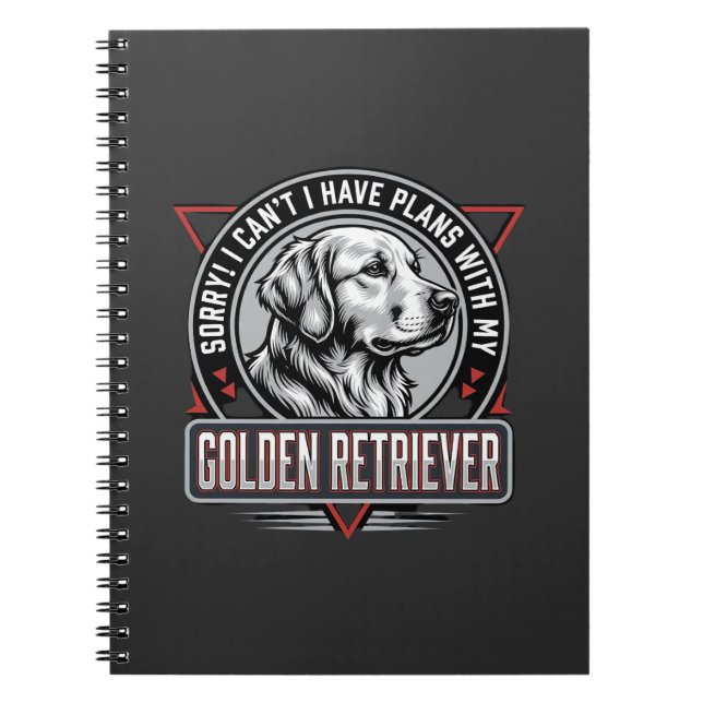 Cuaderno Golden Retriever Planea Diseño de Insignia de Perr (Frente)