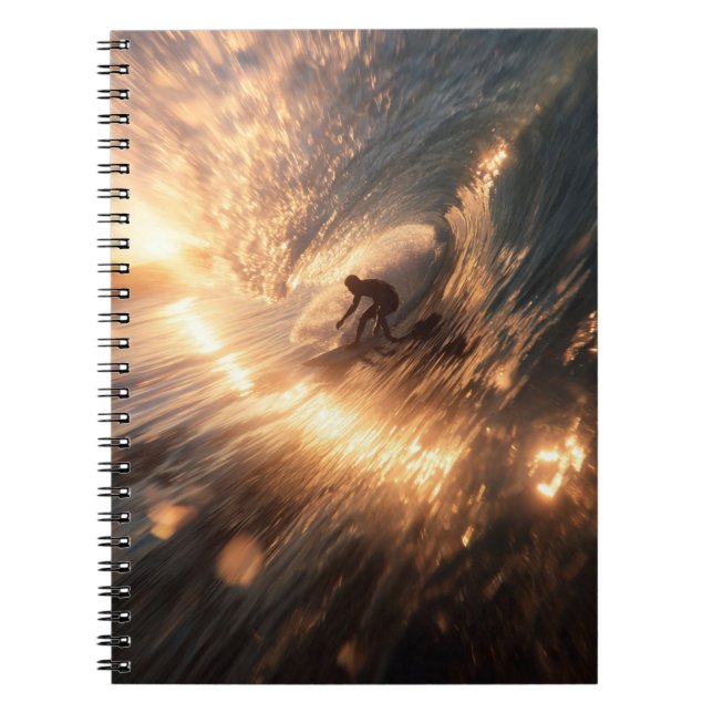 Cuaderno Golden Sunset Surf Wave (Frente)