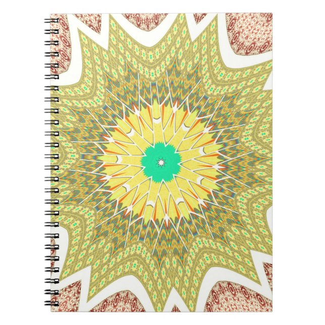 Cuaderno gOLDEN YELLOW Patrón tribal étnico africano (Frente)