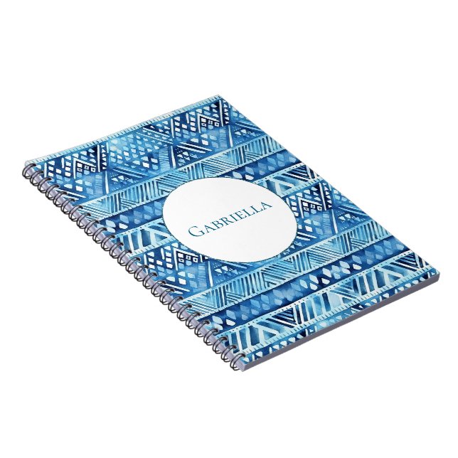 Cuaderno Goles tribales azules de Aqua White (Lado Derecho)