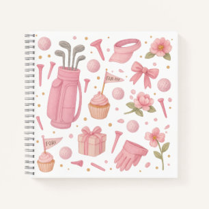 Cuaderno Golf de color rosa para la mujer golfista que ama