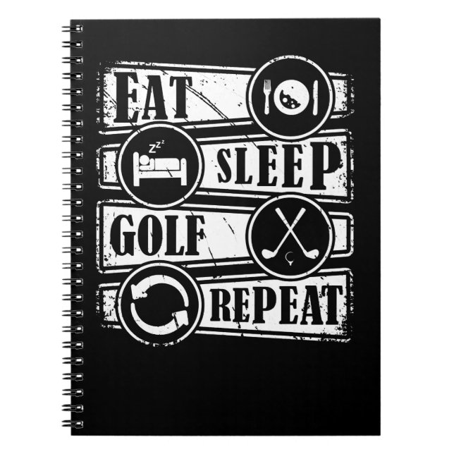 Cuaderno Golf Eat Sleep Golf Repetir 651 golfista (Frente)