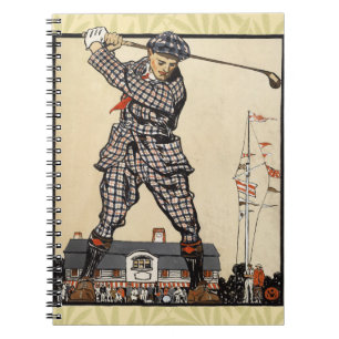 Cuaderno Golf Golfista Vintage Antiguo Golf