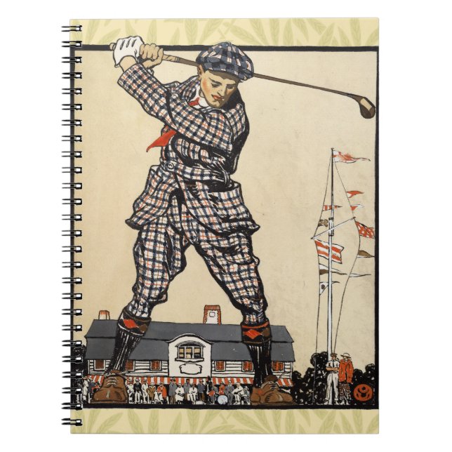 Cuaderno Golf Golfista Vintage Antiguo Golf (Frente)
