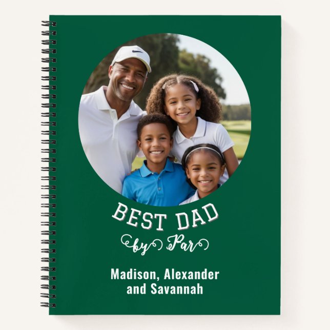 Cuaderno Golf Lover Best Dad por Par Personalizado Photo (Anverso)