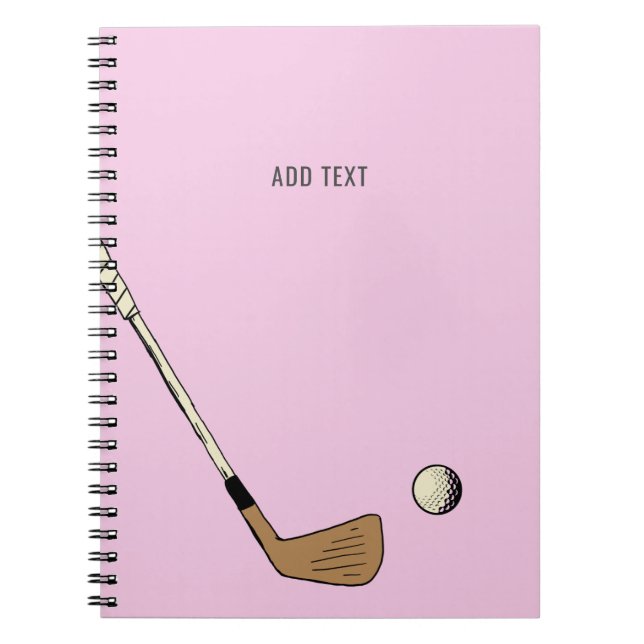 Cuaderno Golf rosa personalizado moderno (Frente)