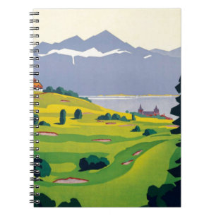 Cuaderno Golf Vintage Lausanne Ciudad Lago Suiza