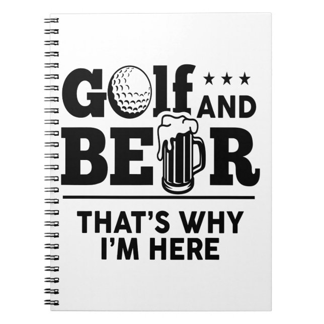 Cuaderno Golf y cerveza por eso estoy aquí (Frente)