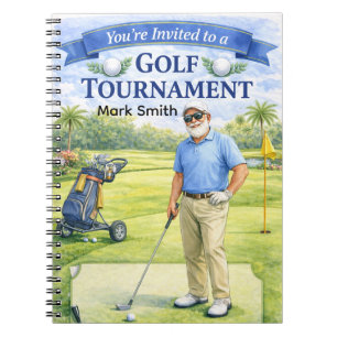 Cuaderno Golfista relajándose en el retiro del campo de gol