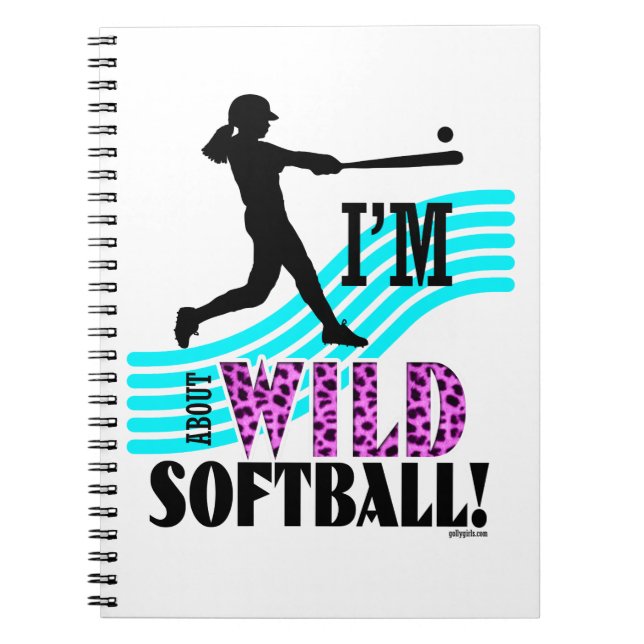 Cuaderno Golly chicas: Soy SALVAJE sobre softball (Frente)