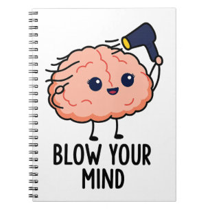 Cuaderno Golpee su mente Pegatina - Cerebro con secador de 