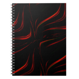 Cuaderno Golpes rojos ondulados sobre fondo negro