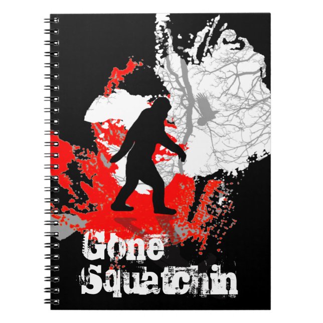 Cuaderno Gone Squatchin, pie negro (Frente)