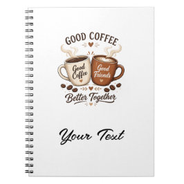 Cuaderno Good Coffee Good Friends mit zwei Kaffeetassen