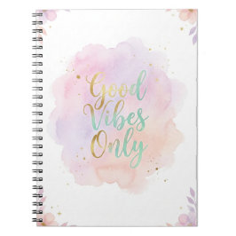 Cuaderno Good Vibes Only Aesthetic Pastel Notebook | 