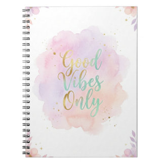 Cuaderno Good Vibes Only Aesthetic Pastel Notebook | 