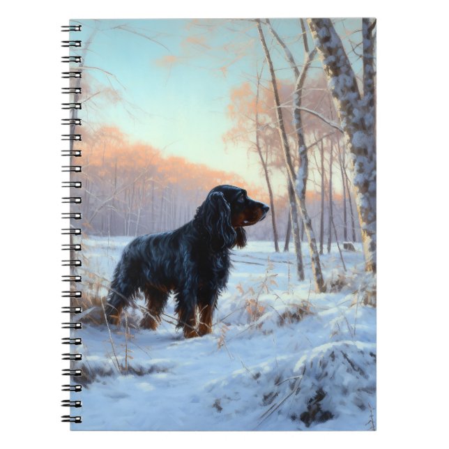 Cuaderno Gordon Setter Deja que nieve Navidad (Frente)