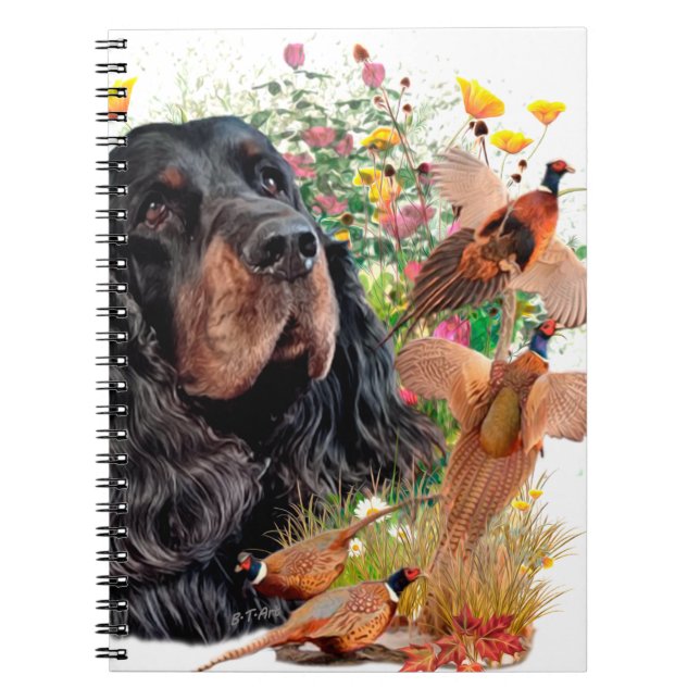 Cuaderno Gordon Setter, Poster de caza de pavos (Frente)