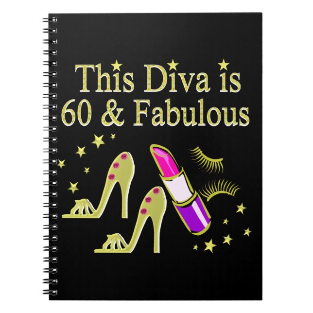 CUADERNO GORGEOUS GOLD 60TH CUMPLEAÑOS DISEÑO DE ALTO CORAZ (Frente)