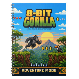 Cuaderno Gorila, arte de píxeles retro de 8 bits