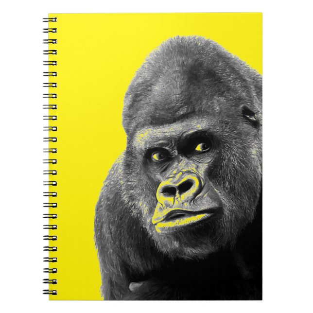 Cuaderno Gorila de arte pop amarillo gris (Frente)