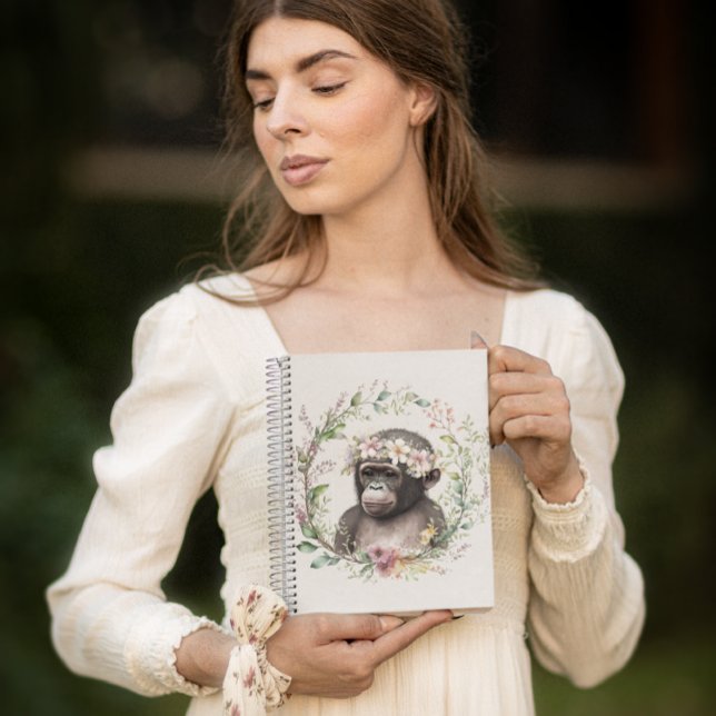 Cuaderno Gorila del bebé con flor (Subido por el creador)