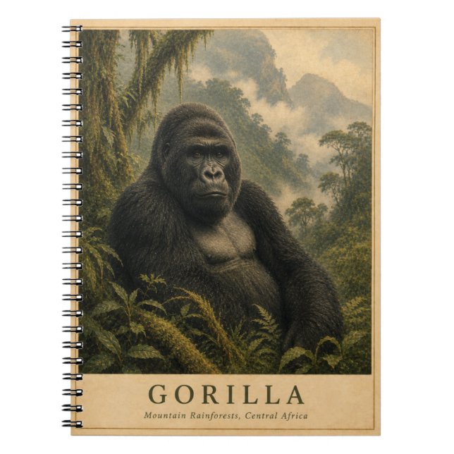 Cuaderno Gorila Montaña Selva VINTAGE (Frente)